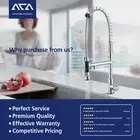 ACA Swivel Double Spout Pull Out Kitchen Mixer Tap Laundry Sink Brass Faucet