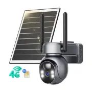 4G LTE Cellular Security Camera Wireless Outdoor, No WiFi Solar Security Came...