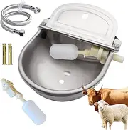 Automatic Livestock Waterer, 2.5L Durable Cattle Automatic Water Bowl-Dog Water Dispenser, 304 Stainless Steel Auto-Filling Waterer for Horses Sheep Cow Needed Farm Animal Waterer with Drainage