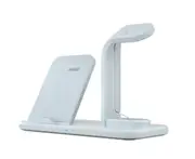 Universal Split 3-in-1 Fast Wireless Charger for Mobile Phone Apple Headset Watch Stand-White