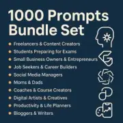 1000 AI Prompts Bundle | ChatGPT, Midjourney, Gemini, Canva, Claude