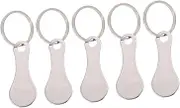 Generic 5pcs Stainless Steel Shopping Cart Tokens Unisex Keyring for Trolley Use Easy to Carry Grocery Coin Replacement Lightweight Keychain Decoration