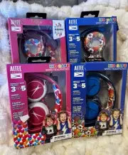 **BUNDLE** 4 Altec Lansing Kid Safe Wired Headphones~Ages 3-5~Blue & Pink