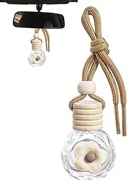 Auto Perfume Air Diffuser | Reusable Clear Car Hanging Scent Diffuser with Lanyards - Small Empty Glass Perfume Diffuser Bottle Aromatherapy Pendant for