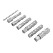7Pcs Annular Cutter 3 Flute Mag Drill Bit Carbide Steel Core Drill Bit Set^
