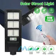 990000000LM 90W PIR Solar LED Street Light Outdoor Area Urban Lighting w/ Remote