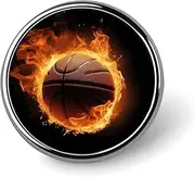 [FZMVSQH] Burning Basketball Pictures Printed Round Button Pin Badges Metal Pinback Buttons 1 Inch Pins for Hat Shirt Clothing Bags Decoration, Circular, Aluminum