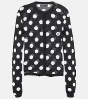[Dolce & Gabbana] Dolce & Gabbana Polka-dot wool and silk cardigan AU 18 black
