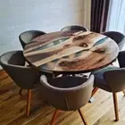 Custom Made Round Epoxy Coffee Tabletop Epoxy Resin Tabletop for Home Decor
