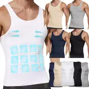 Mens Slimming Body Slim Shaper Underwear Corset Compression Belt Singlet Dad