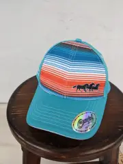 Cowgirl Hardware Turquoise Running Horses Serape Hat Cap Women's Snapback New