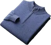 [Hamthuit] Men's Half Turtleneck Sweater Thickened Warm Base Knit Pullover Shirt Casual Half High Collar Pullover