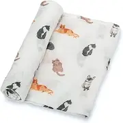 [LollyBanks] Muslin Swaddle Blanket | 100% Cotton | Newborn and Infant Blanket | Large 47 x 47 inches for Girls | Light Weight and Breathable |
