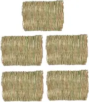 Yardenfun Rabbit Woven Bed 5pcs Grass Bedding for Small Animals Safe Comfortable Pet Chew Toy