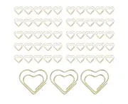 50pcs Paper Clips Gold Heart Paper Clips Small and Cute Love Shaped Paperclips for DIY Craft Scrapbooking Wedding Decoration Document Note Sorting Organizi