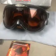 Vintage Alpina Challenge Snowboard Ski Goggles Germany Quattroflex Black NEW