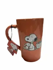 Peanuts Tall Snoopy Easter Coffee Cup Easter Bunny Drink Mug Egg Basket Orange