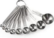9 measuring spoons: U-Taste 18/8 stainless steel measuring spoons (1/16 tsp, 1/8 tsp, 1/4 tsp)