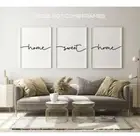 Home Sweet Home, Set of 3 Poster Prints, Minimalist Wall Art Decor No Frames