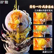 Demon Slayer Agatsuma Zenitsu PVC Figure GK Model Statue Light Up w/3 Heads 20''