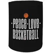 Alcohol Stubby Holder - Peace Love Basketball - Funny Novelty Birthday Gift Joke Beer Can Bottle