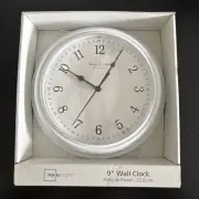 Main Stays 8.78 Inch Diameter Wall Clock Decoration Time Telling Device white
