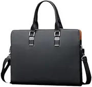 [Ecentaur] Laptop Bag Briefcases for Men Business Mens Leather Briefcase Locking Black Laptop Messenger Bag Lawyer Hard Case, Black, 13/14 inch