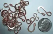 10 Large copper plated hook & eye clasps create beaded jewelry necklaces FPC027