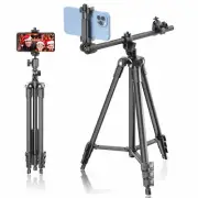 Phone Tripod, Lusweimi 67-inch Horizontal Stand with 360° Adjustable Ball H