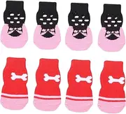 GRIRIW Pet Sock Set 2 Pairs Christmas Dog Socks Warm and Comfortable Paw Protectors Slip Sole for Seasons Random Style
