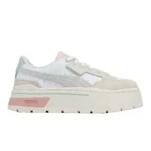 Puma 休閒鞋 Mayze Stack Luxe Wns 女鞋 米白 粉紅 厚底 增高 麂皮 鬆糕鞋 38985304