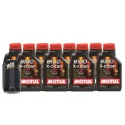 8L Motul 8100 X-CLEAN 5W40 Wix Filter Motor Oil Change Kit API SN