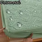 3PCS Quilted Waterproof Mattress Protector Cover +PillowcaseFitted Bed Sheet Set