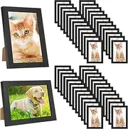 [YOUKE OLA] Set of 50 Picture Frame Bulk Photo Frames Wall Mounting Simple Photo Frames Multi Picture Frames for Wall or Tabletop, Black