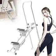 2025 New Vertical Stair Climber for Home Gym Exercise, Foldable Step Climbing Machine with LCD Display,Adjustable Angle Height，Stair Stepper Exercise Equipment for Home,Office Exercises White