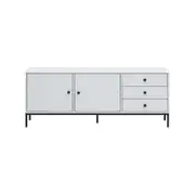 Urbano Low Sideboard Buffet Unit W/ 2-Doors 3-Drawers - White/Black