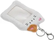 DOITOOL Adorable Cat Plush Id Card Holder Sleeve for Students Workers Cute Backpack Pendant for Id Credit Name Cards Present for Cat Lovers