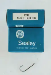 EDGAR & SEALEY FISH HOOKS - 1 BOX 100 CT. #1901 Size 1 - Fish hooks lot