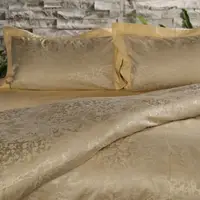 在飛比找momo購物網優惠-【Corpo Bedding】蠶絲棉色織緹花被套枕套4件組-