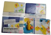 Sesame Street Pre-Cut Quilt Kits-Set of 3 +Fabric & Big Bird Vintage Squeaky Toy