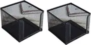 HORIALENCE 2pcs Metal Grid Memo Holder Self-Stick Note Dispenser Note Pad Holder Desktop Organizer Easy to Clean Carry