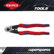 Knipex Wire Rope Cutter - Length 190mm with Two Crimping Dies Burnished Head