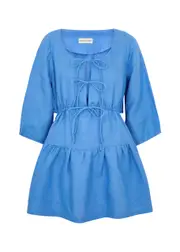 Casa Raki Lili Linen Mini Dress - Light Blue - M (UK12 / M) M (UK12 / M)