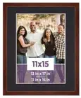 11x15 Frame Walnut With Black Picture Mat For 11x15 Photo - Walnut 13x17 Frame T