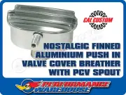Cal Custom Nostalgic Finned Polished Aluminium Push-In Breather Cap With PCV