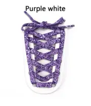 FLAT SHOE LACES approx 120cm - PURPLE WHITE