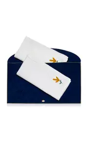 [Gohar World] Set-of-Two Á Jour & Crocheted Linen Dinner Napkins