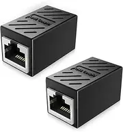 Ethernet Extender RJ45 Female Adapter cat7 cat6 cat 6a 5e network cables extension coupler joiner link 1m 20m any cable speed internet to router wifi USB switch socket LAN powerline connector [2 Pack]