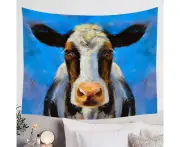 Art Painting Black and White Cow Tapestry