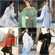 Chinese Traditional Embroidery Hanfu Robes Song Dynasty Mens Costume Full Set